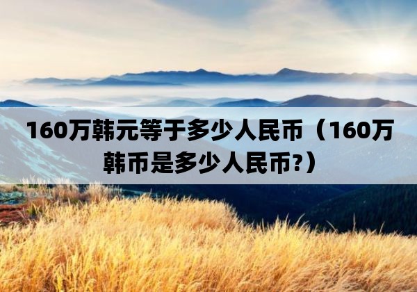 5500人民币是多少韩元(55000韩元是多少人民币?)